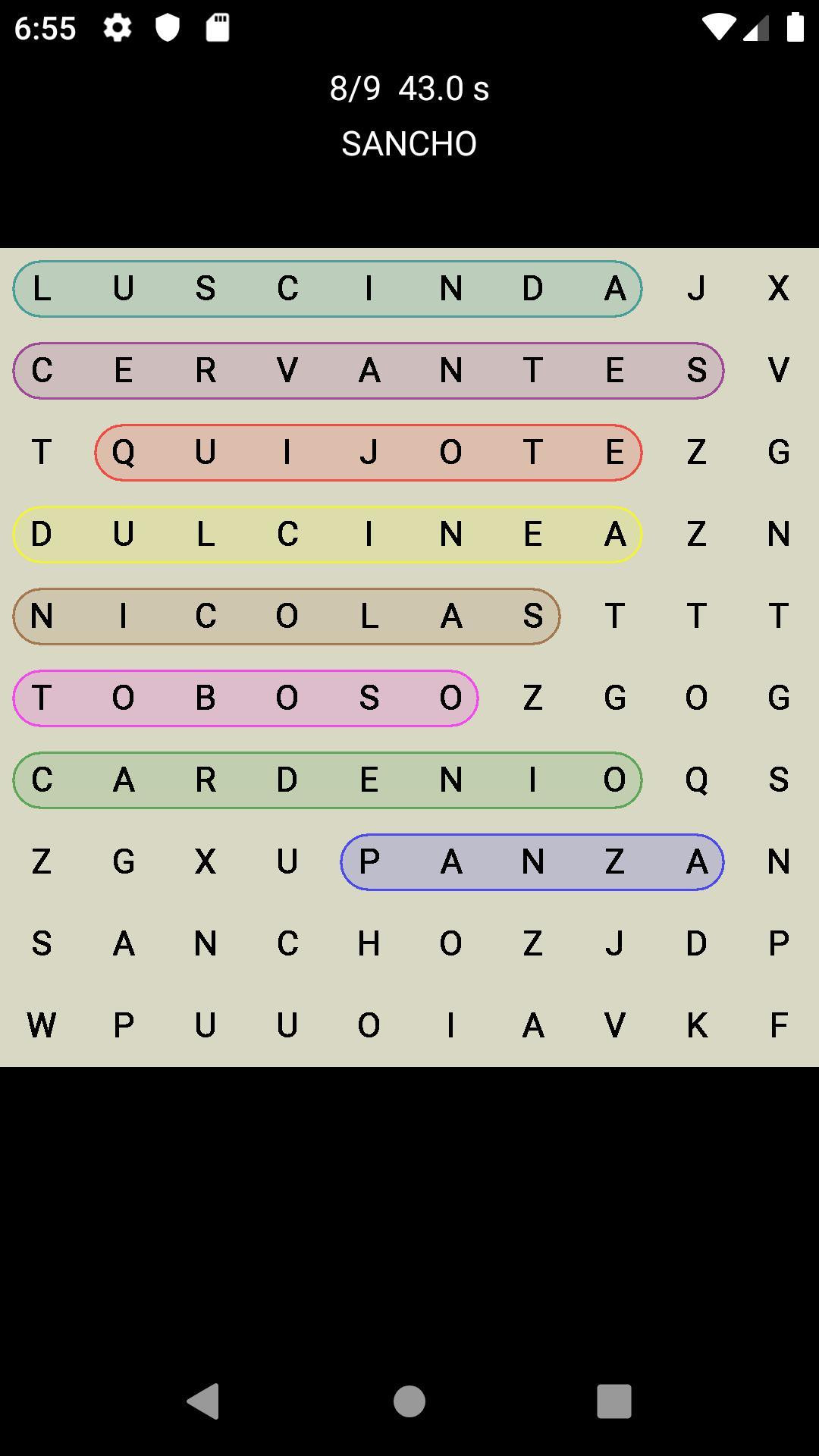 Sopa de Letras Quijote - Don Quijote de la Mancha (itch) - кадр 1