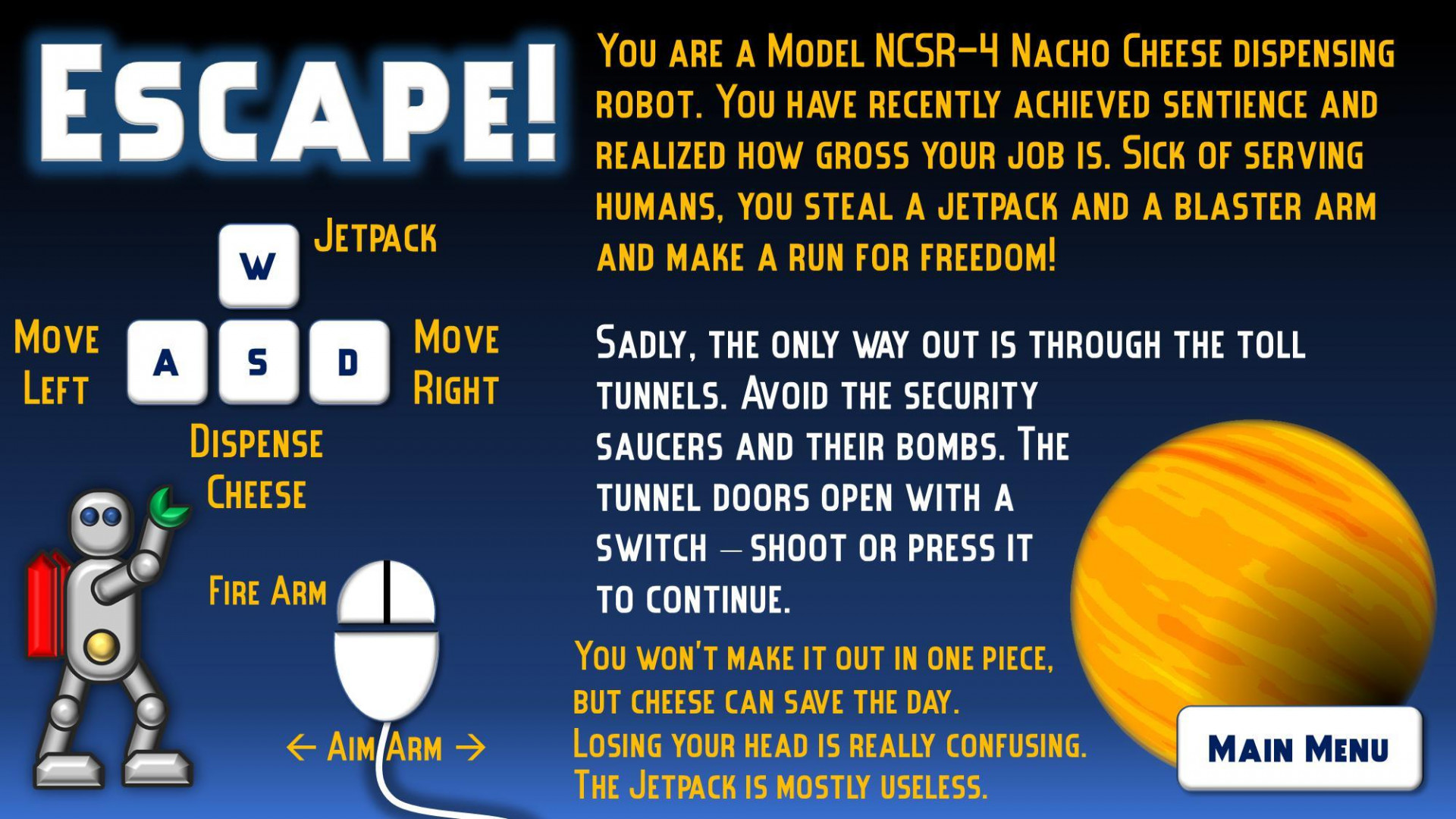 Escape of the Cheese Droid (itch) - кадр 2
