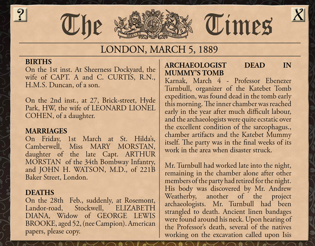 Sherlock Holmes Consulting Detective: The Case of the Mummy's Curse - кадр 2