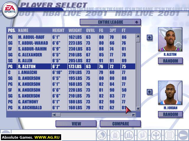 NBA Live 2001 - кадр 15