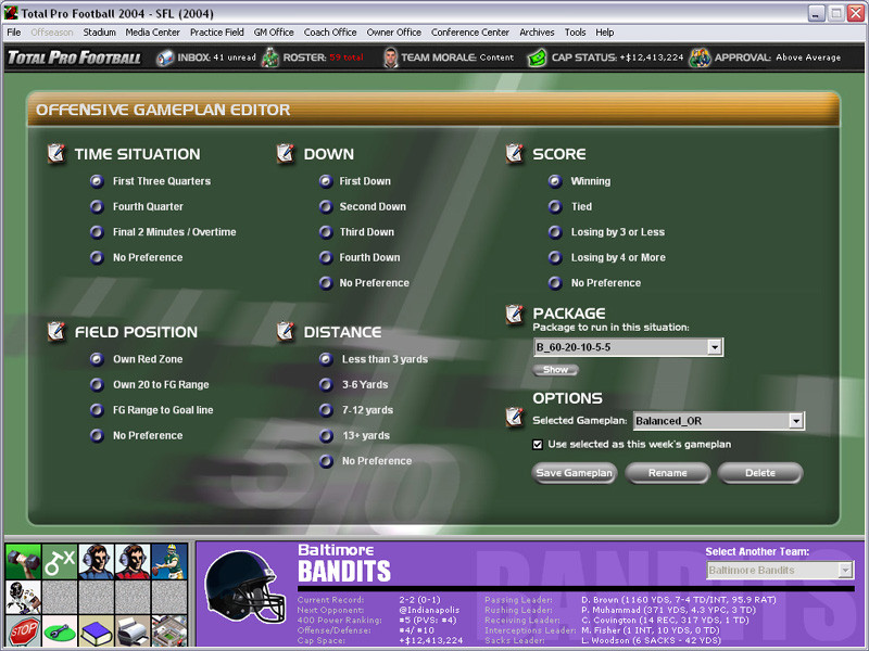 Total Pro Football 2004 - кадр 7