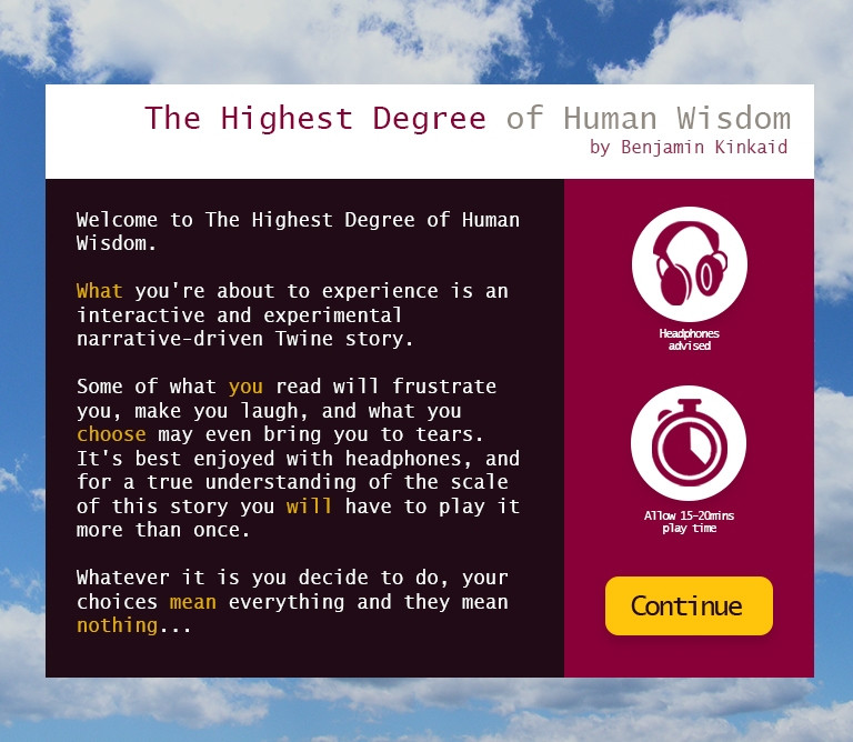The Highest Degree of Human Wisdom (itch) - кадр 1
