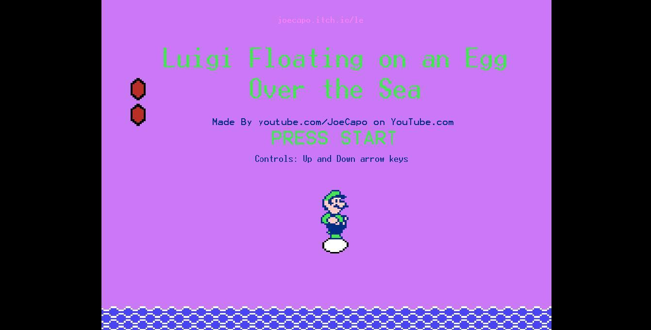 Luigi Floating on an Egg Over the Sea (Joe Capo) (itch) - кадр 1