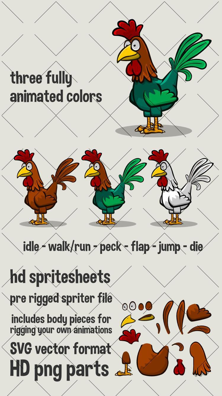 Animated rooster (itch) - кадр 1