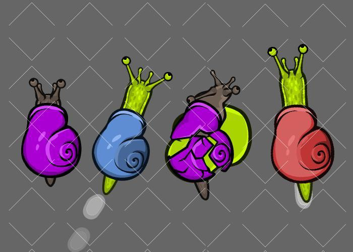 Animated top down snail game asset (itch) - кадр 2