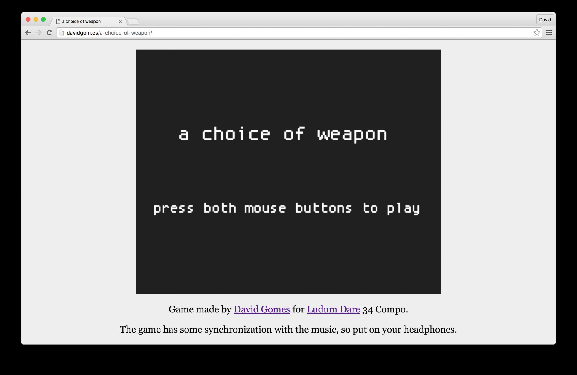 a choice of weapon (itch) - кадр 2