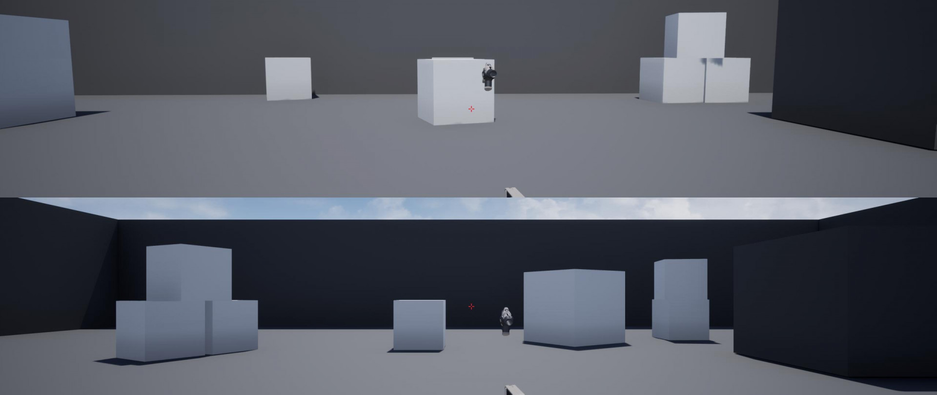 Split Screen Test FPS Demo (itch) - кадр 1