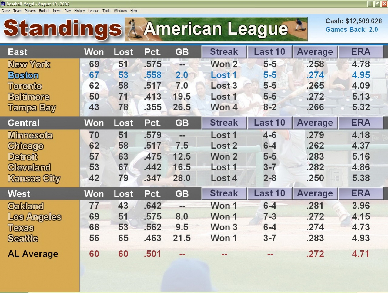 Baseball Mogul 2007 - кадр 13