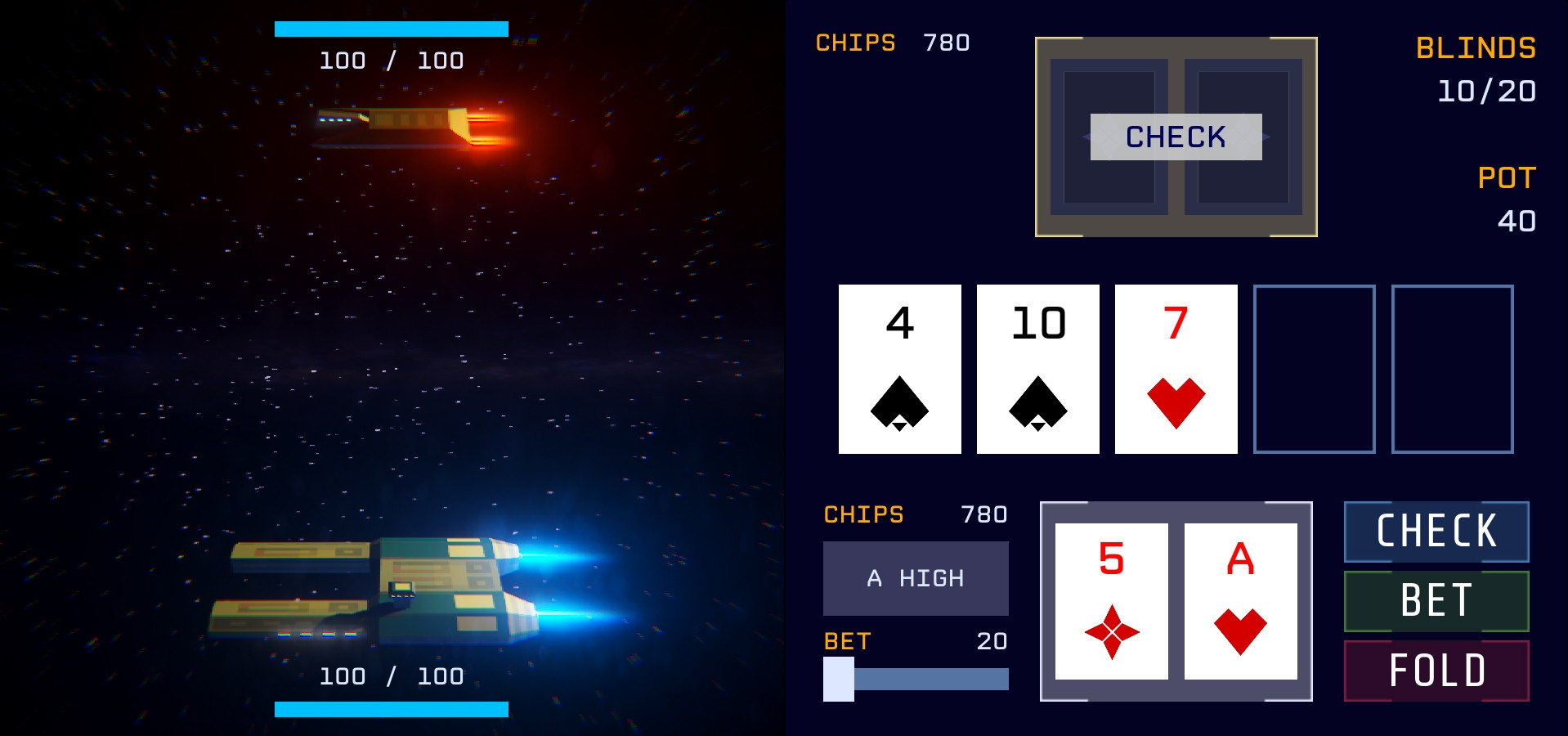 Star Battle Poker (Ludum Dare 41) (itch) - кадр 1
