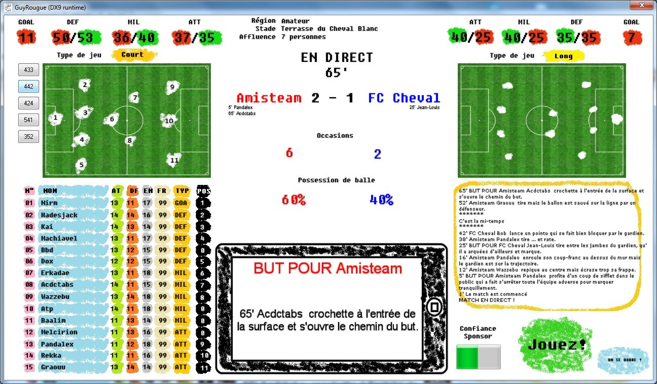Guy Rougue Championship Manager (itch) - кадр 2