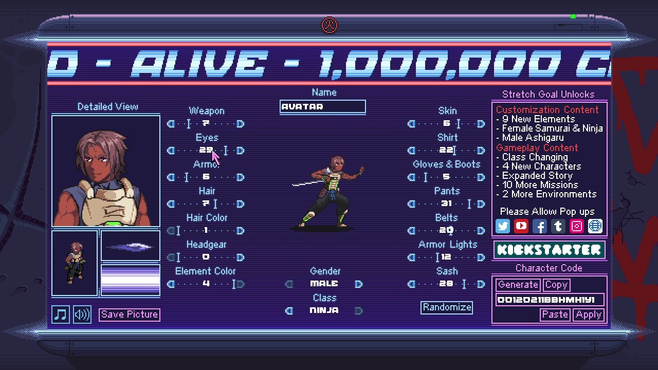 Midnight Wave Character Creator (itch) - кадр 3
