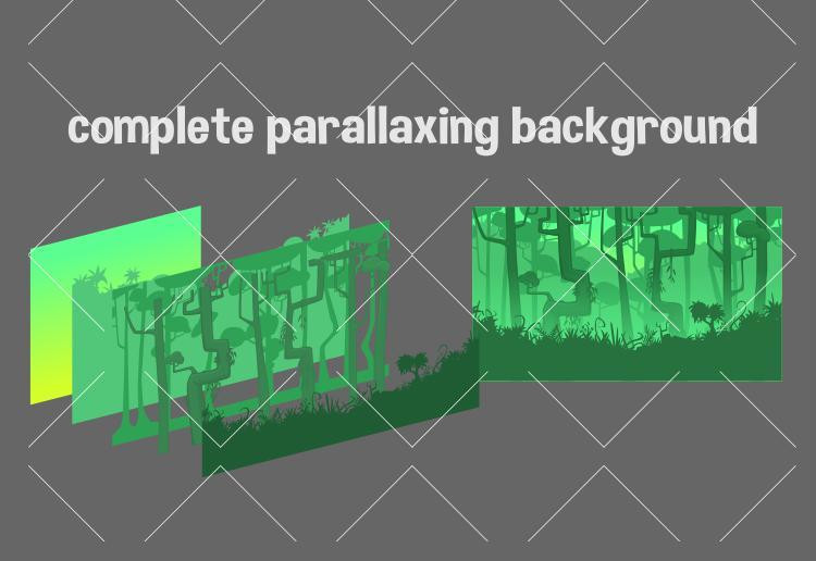 Jungle scene construction 2d game asset pack (itch) - кадр 2