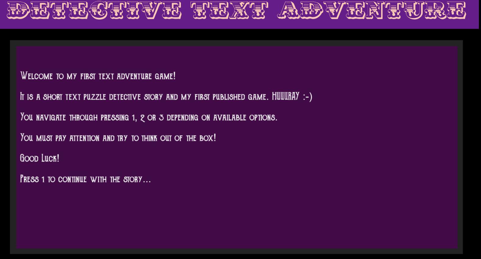 Text Detective Game (itch) - кадр 1