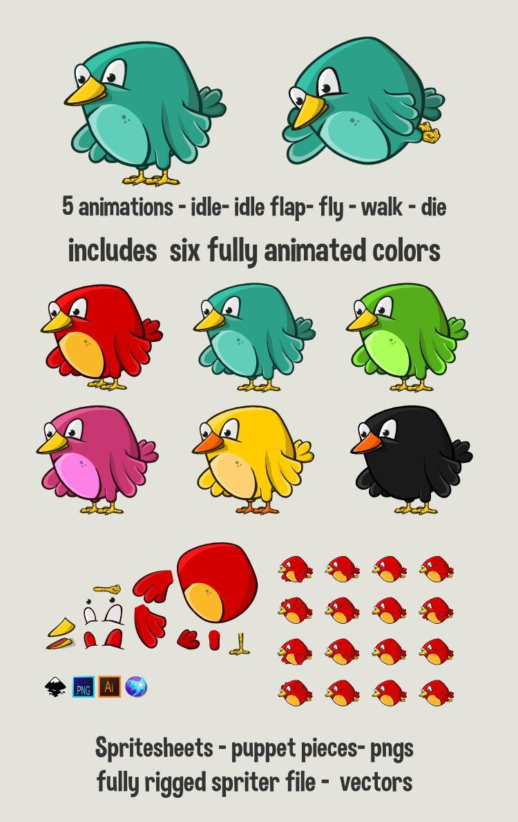 Cartoon bird 1 (itch) - кадр 1