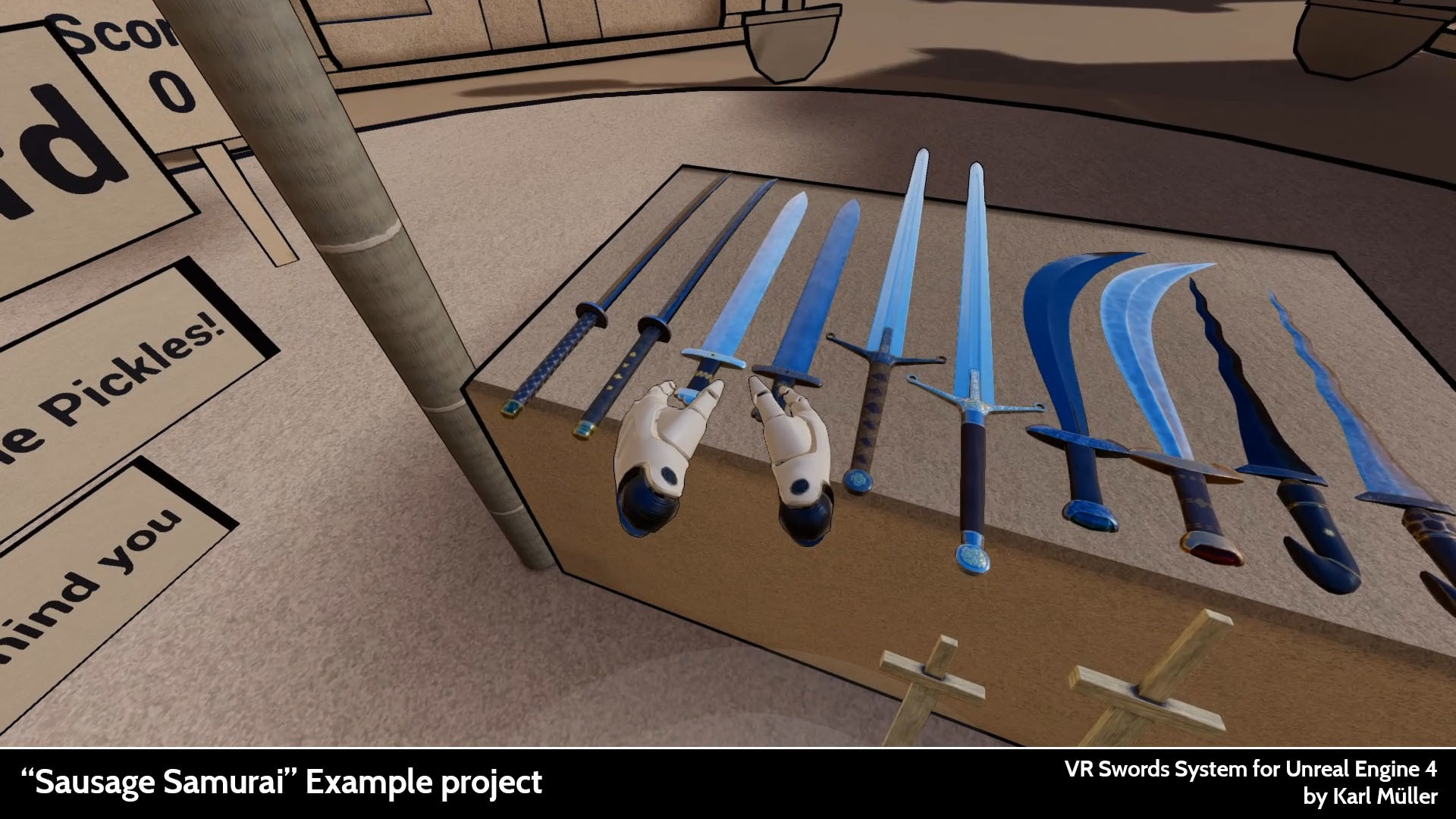 Sausage Samurai VR - Example Game (itch) - кадр 6