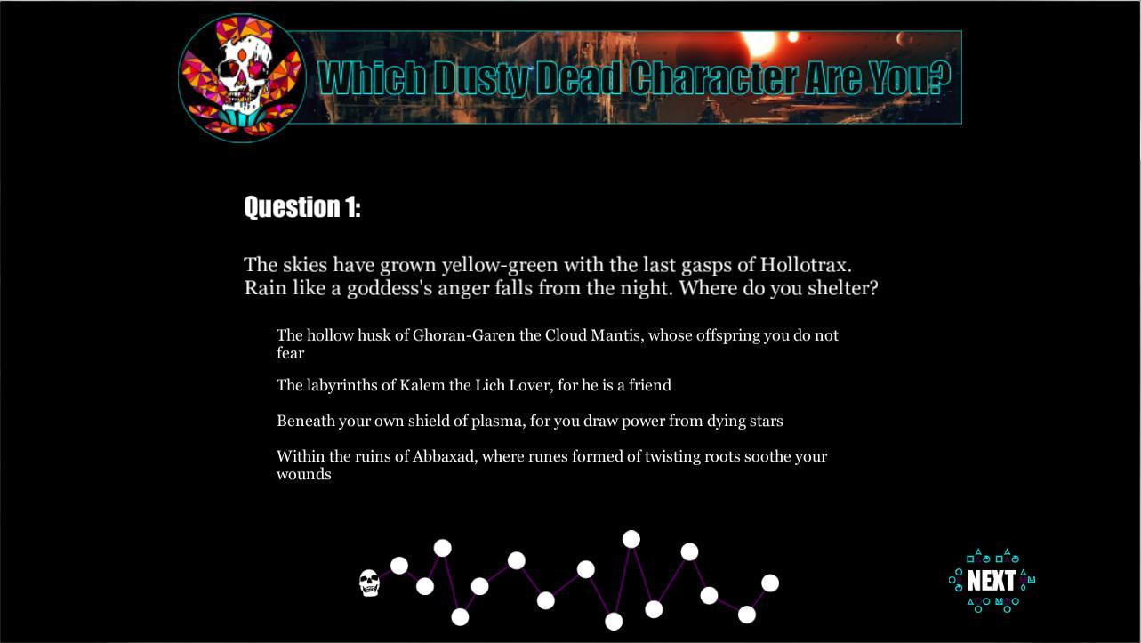 Viral Dusty Dead Identity Quiz (itch) - кадр 1