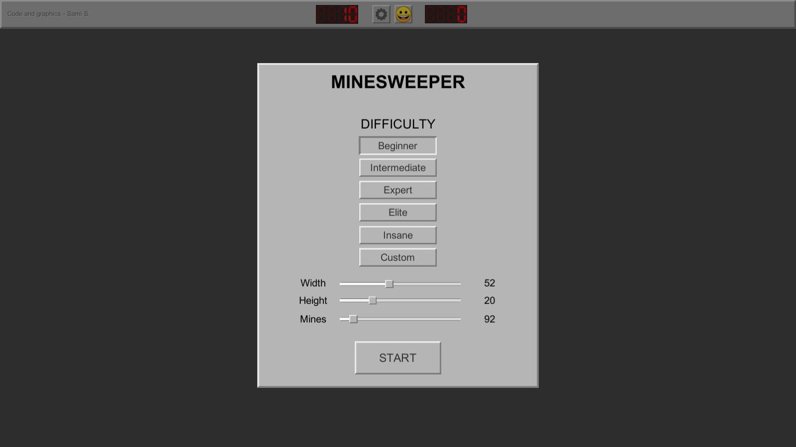 Minesweeper (ezez33) (itch) - кадр 2