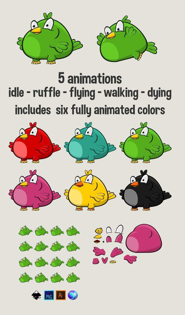 Cartoon bird 2 (itch) - кадр 1