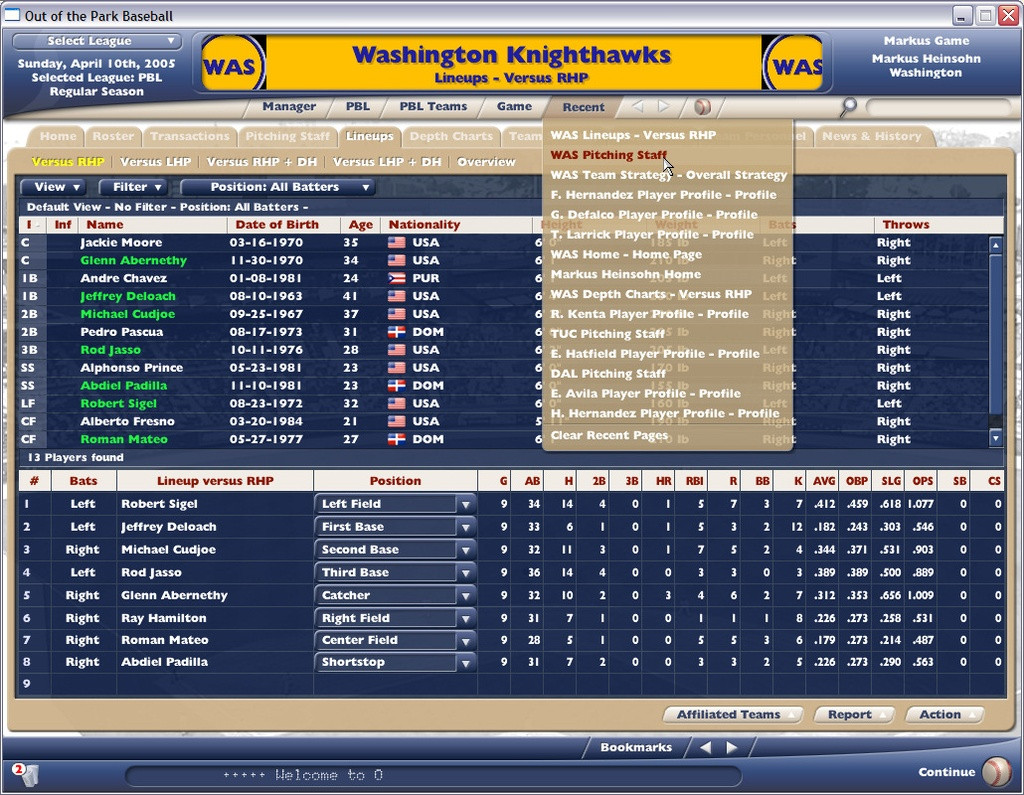 Out of the Park Baseball 2006 - кадр 9