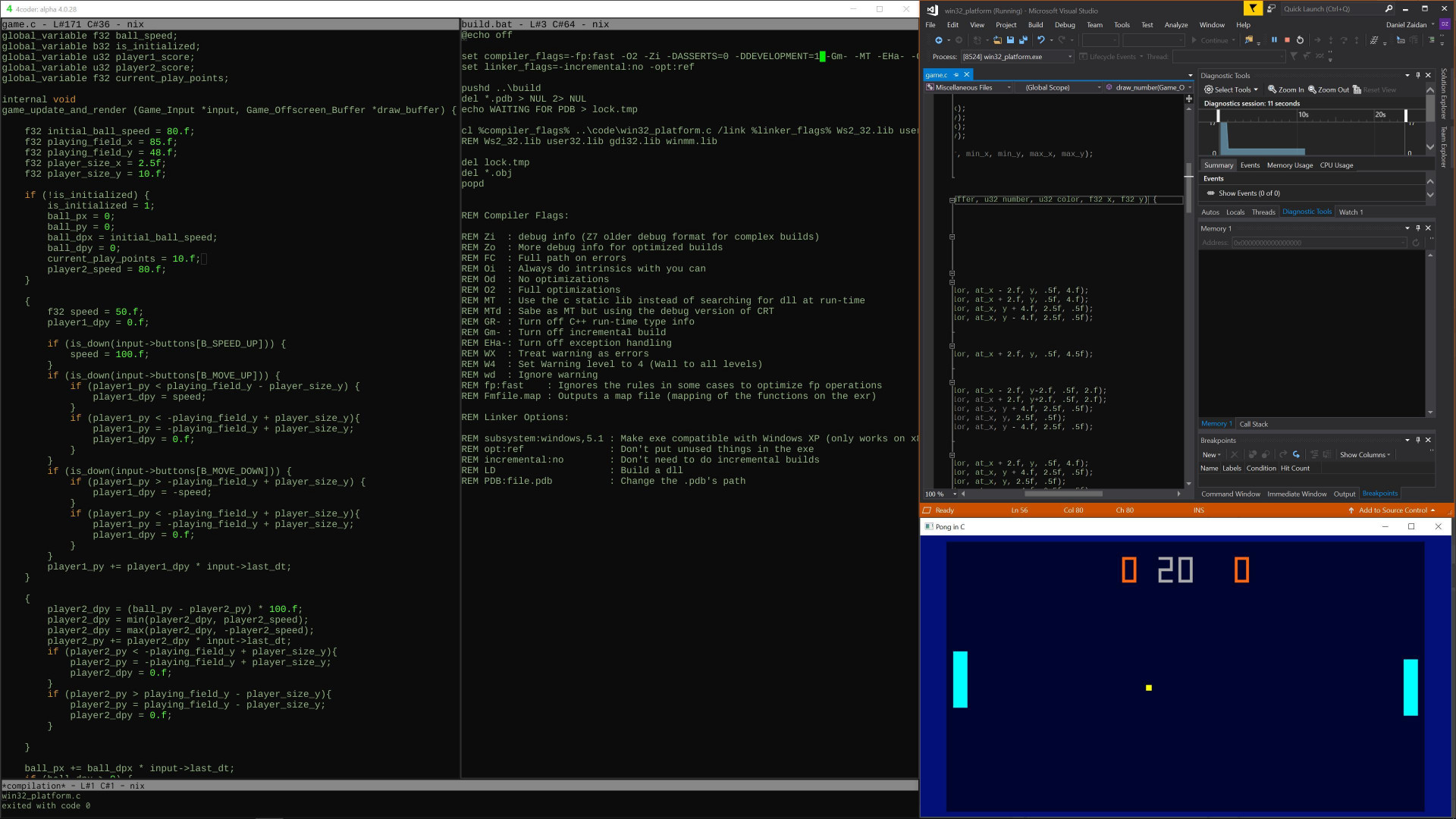 Pong in C (open source) (itch) - кадр 1