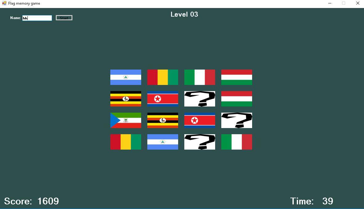 Memory game of flags of countries (itch) - кадр 4