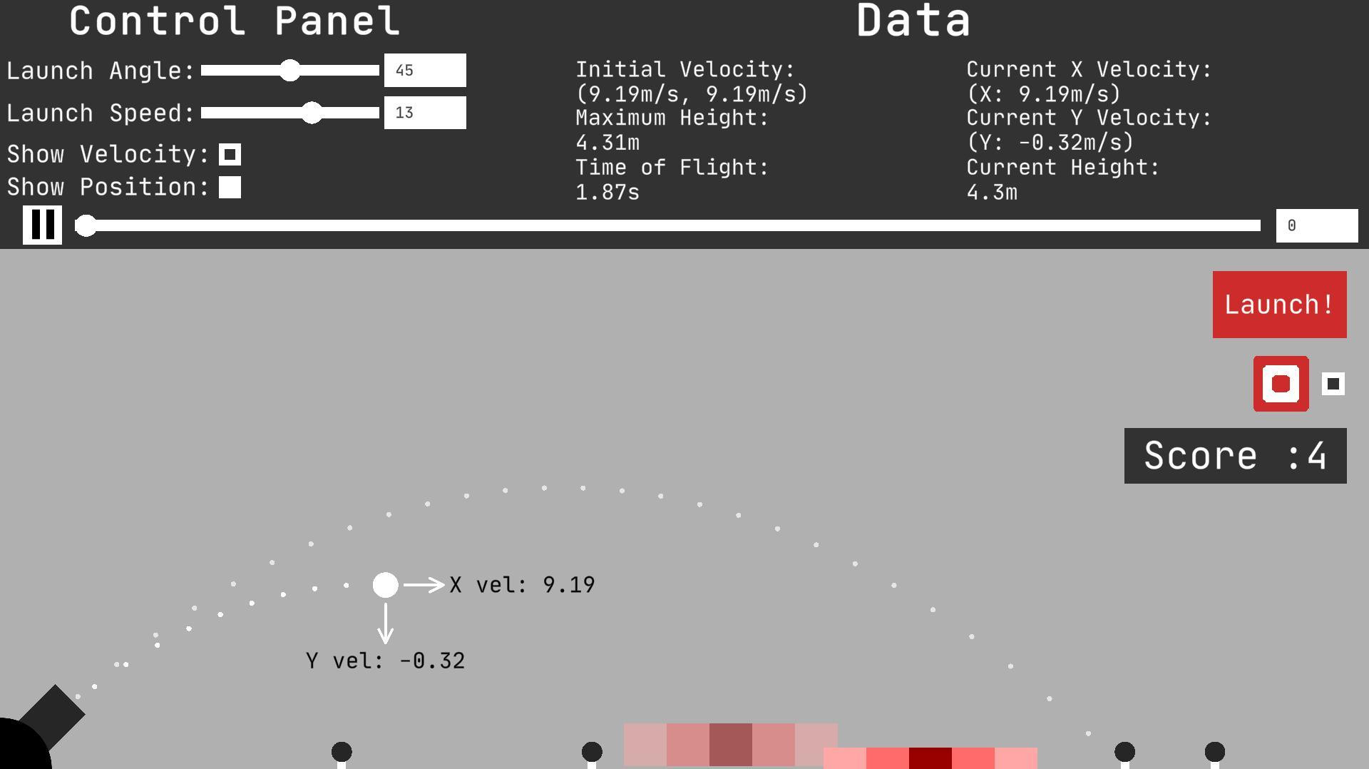 Projectile Motion Simulator (itch) - кадр 1