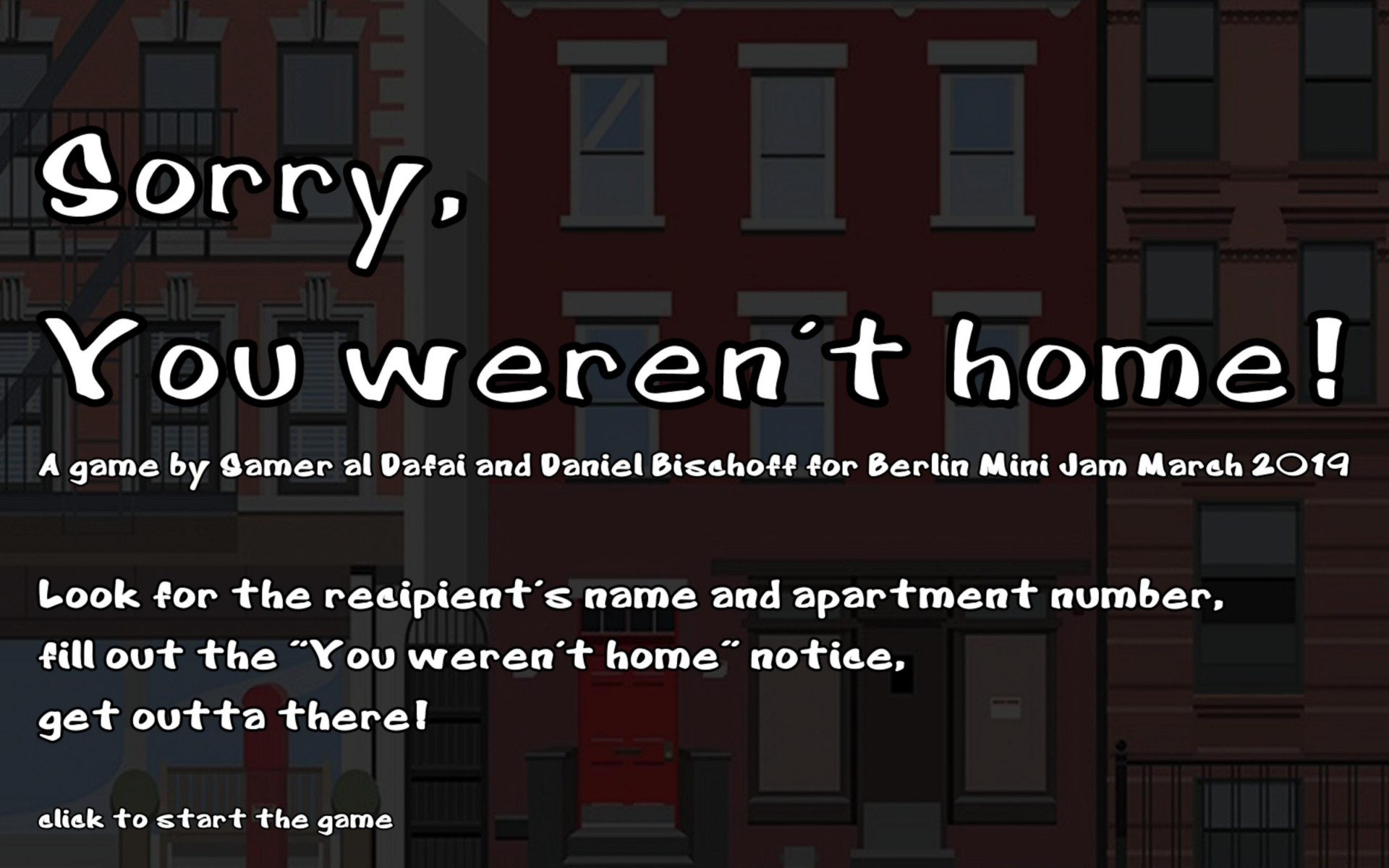Sorry, You Weren't Home (itch) - кадр 4