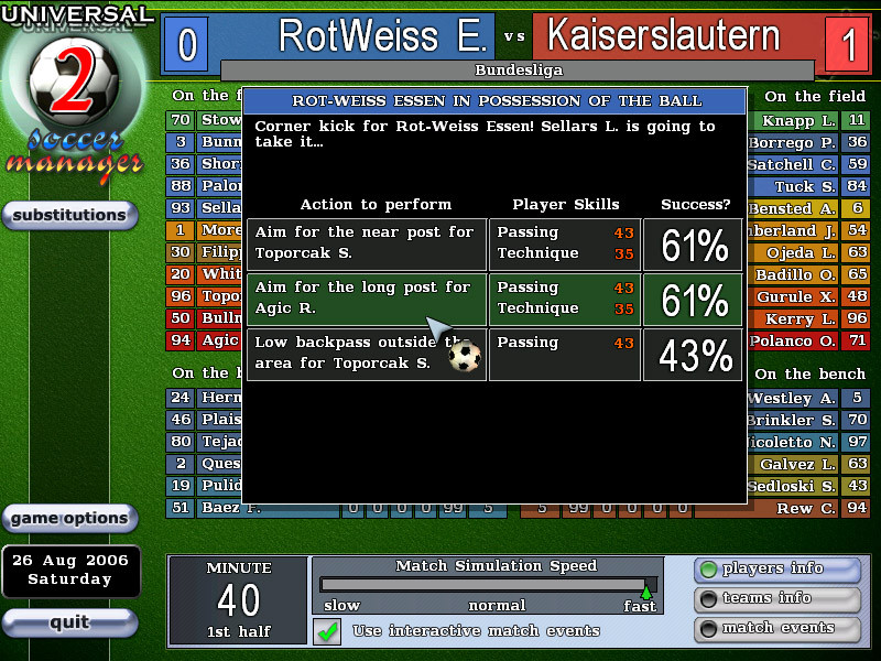 Universal Soccer Manager 2 - кадр 10