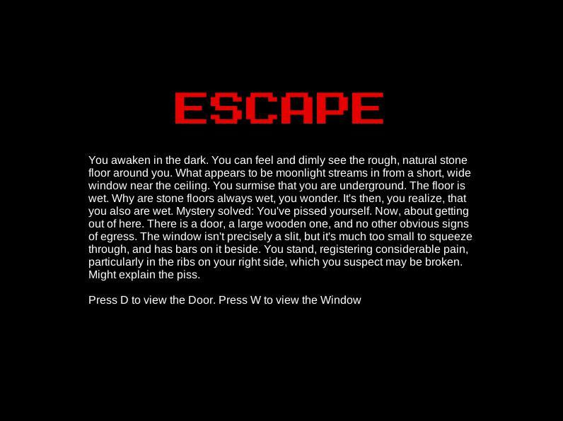 Escape - A Text Adventure (itch) - кадр 1