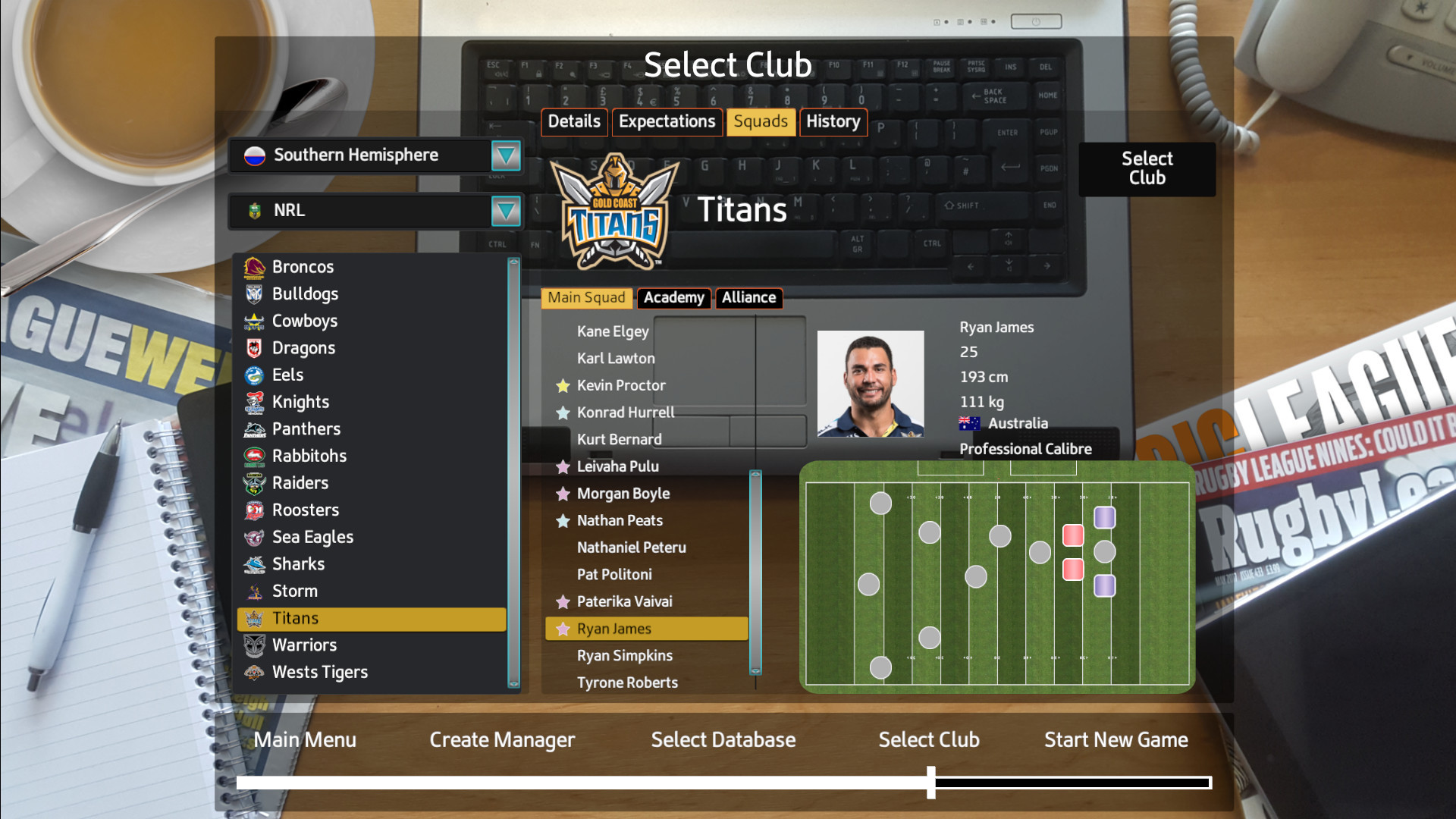 Rugby League Team Manager 2018 - кадр 12