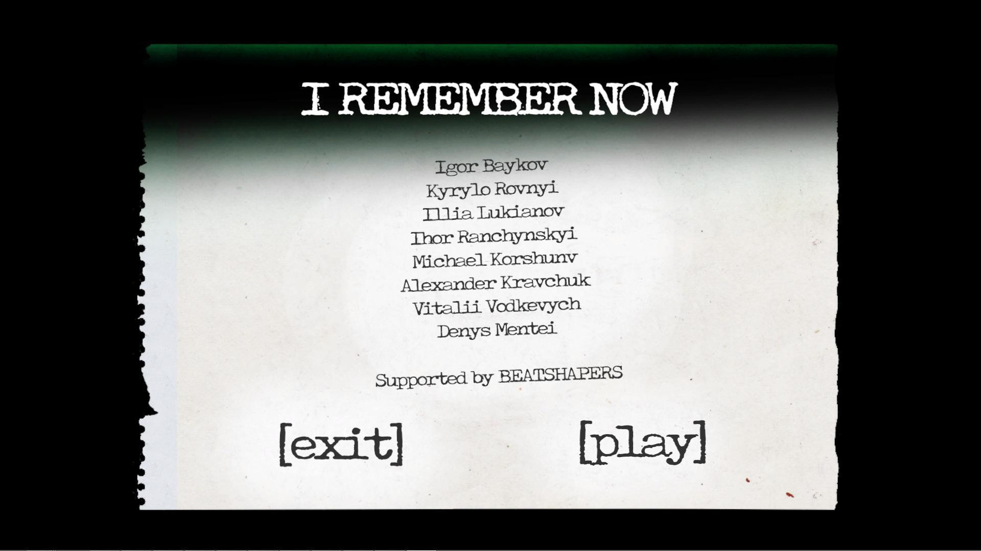 I REMEMBER NOW (itch) - кадр 1