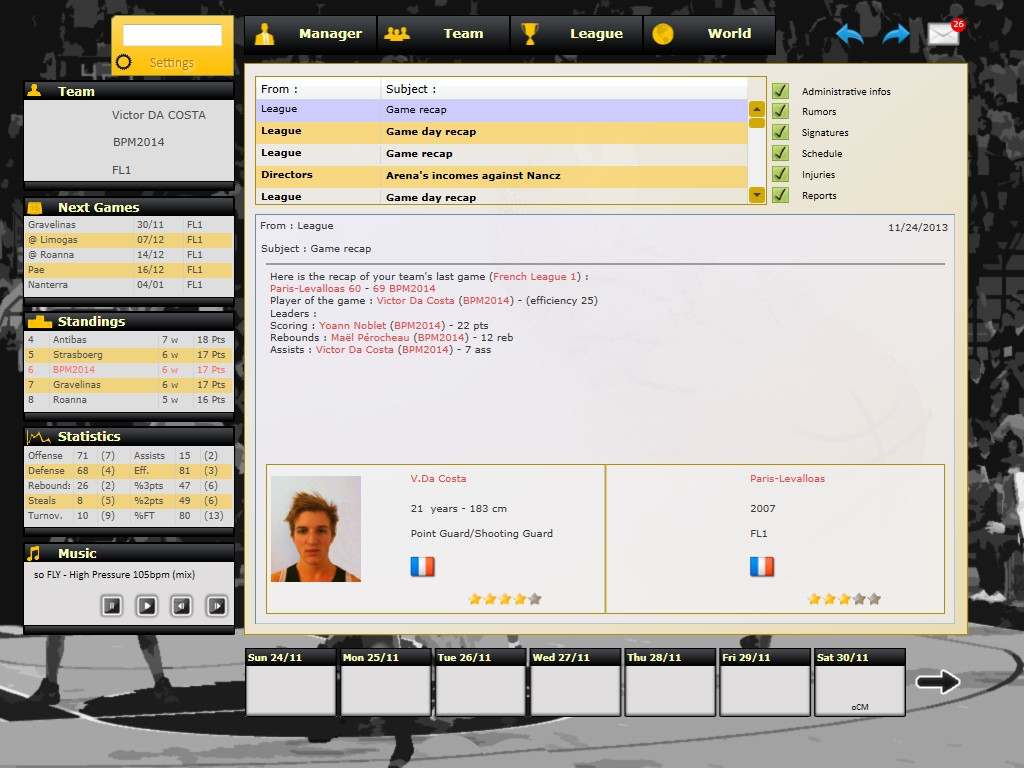 Basketball Pro Management 2014 - кадр 7