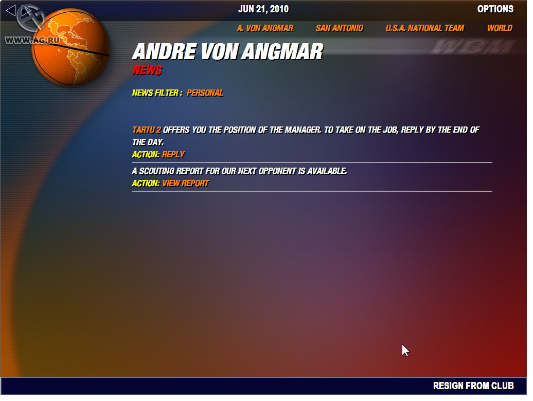 World Basketball Manager 2008 - кадр 6