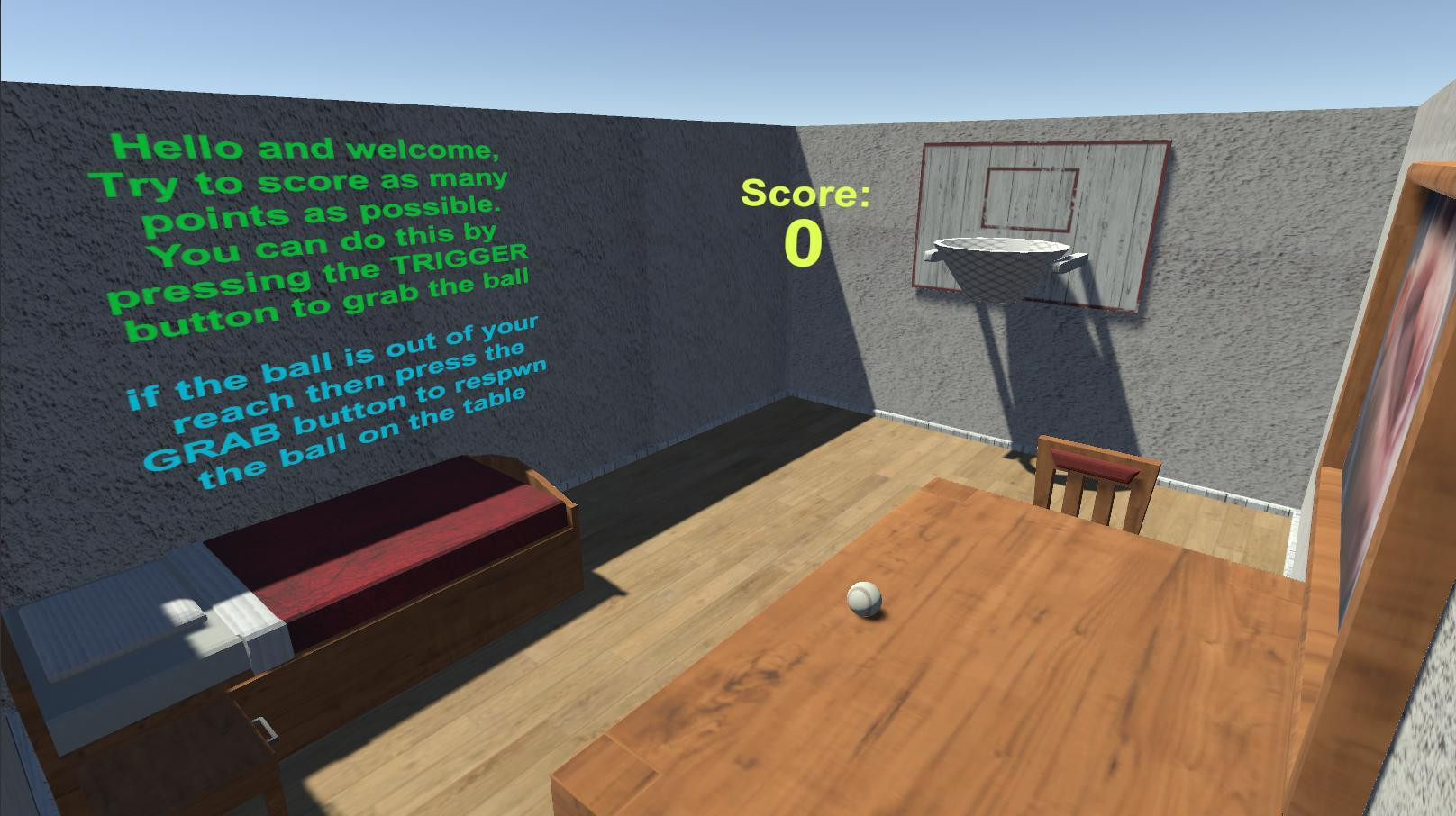 Bedroom Basketball VR (itch) - кадр 2