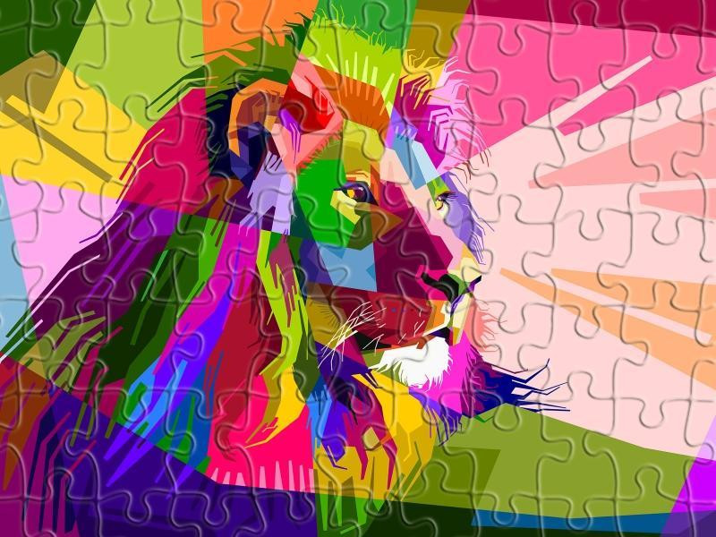 Colorful Lion Jigsaw Puzzle (itch) - кадр 1