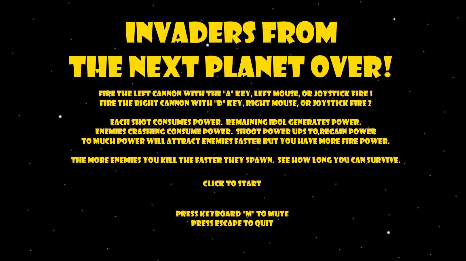 Invaders From The Next Planet Over! (LD39 Entry) (itch) - кадр 1