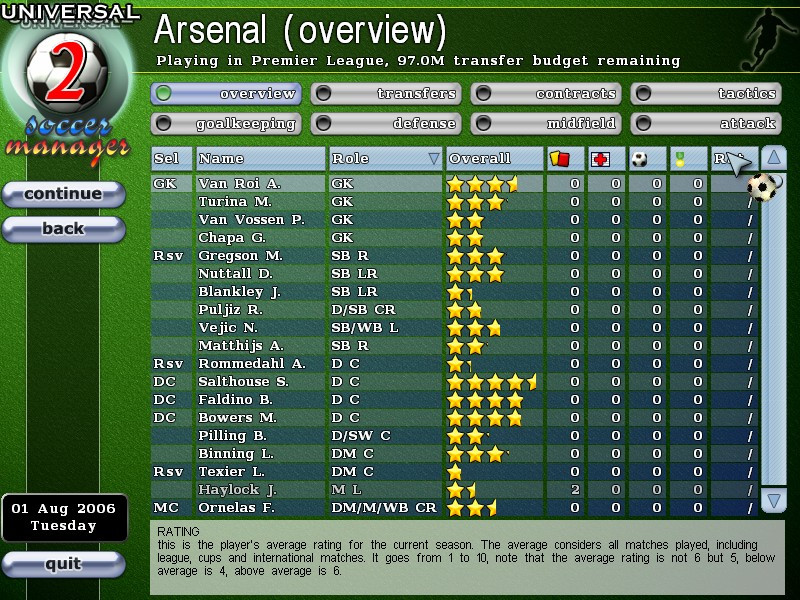 Universal Soccer Manager 2 - кадр 11