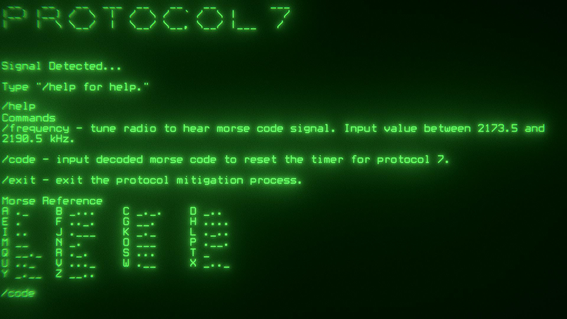 Protocol 7 (itch) - кадр 1