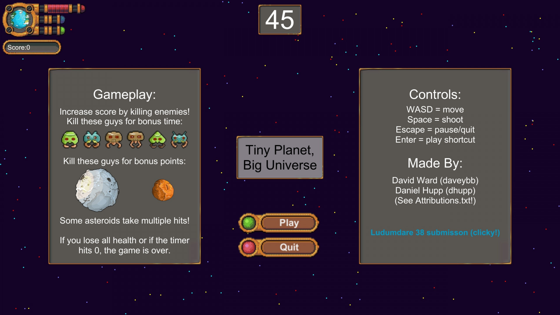 Tiny Planet, Big Universe (itch) - кадр 1