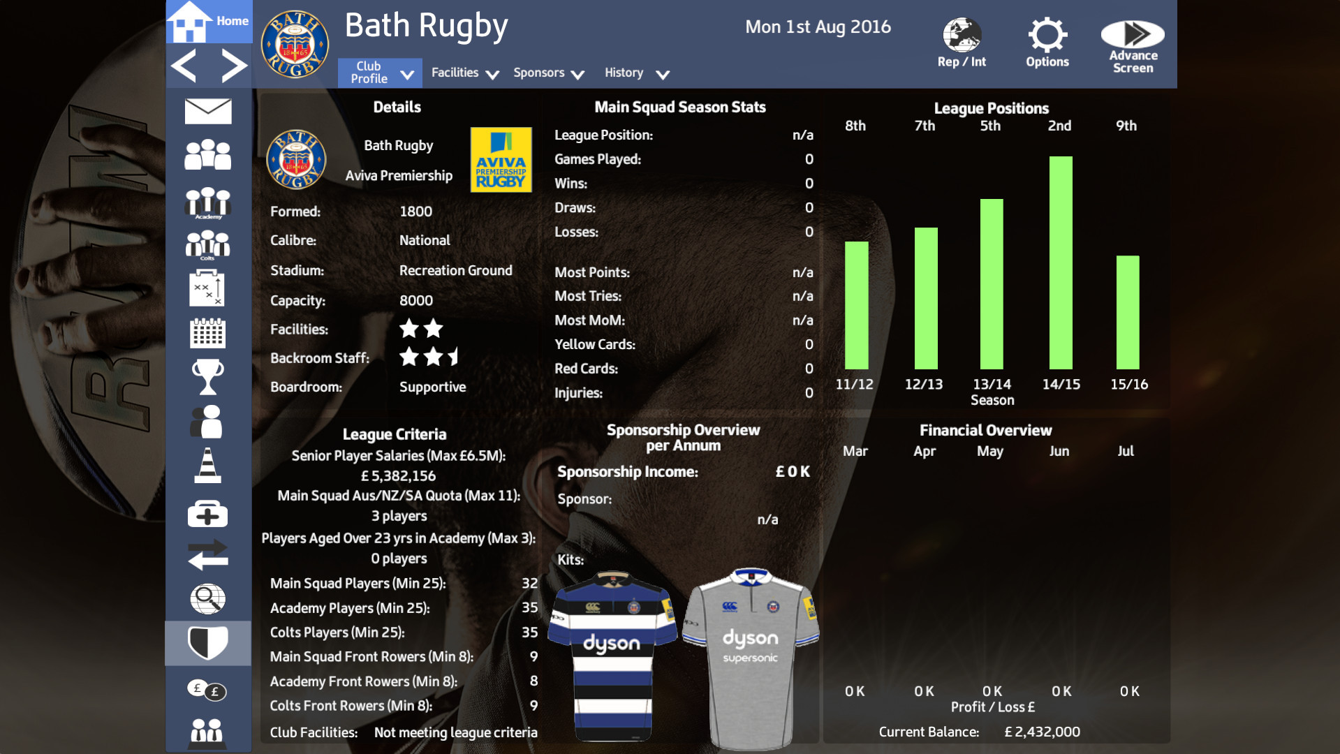 Rugby Union Team Manager 2017 - кадр 11