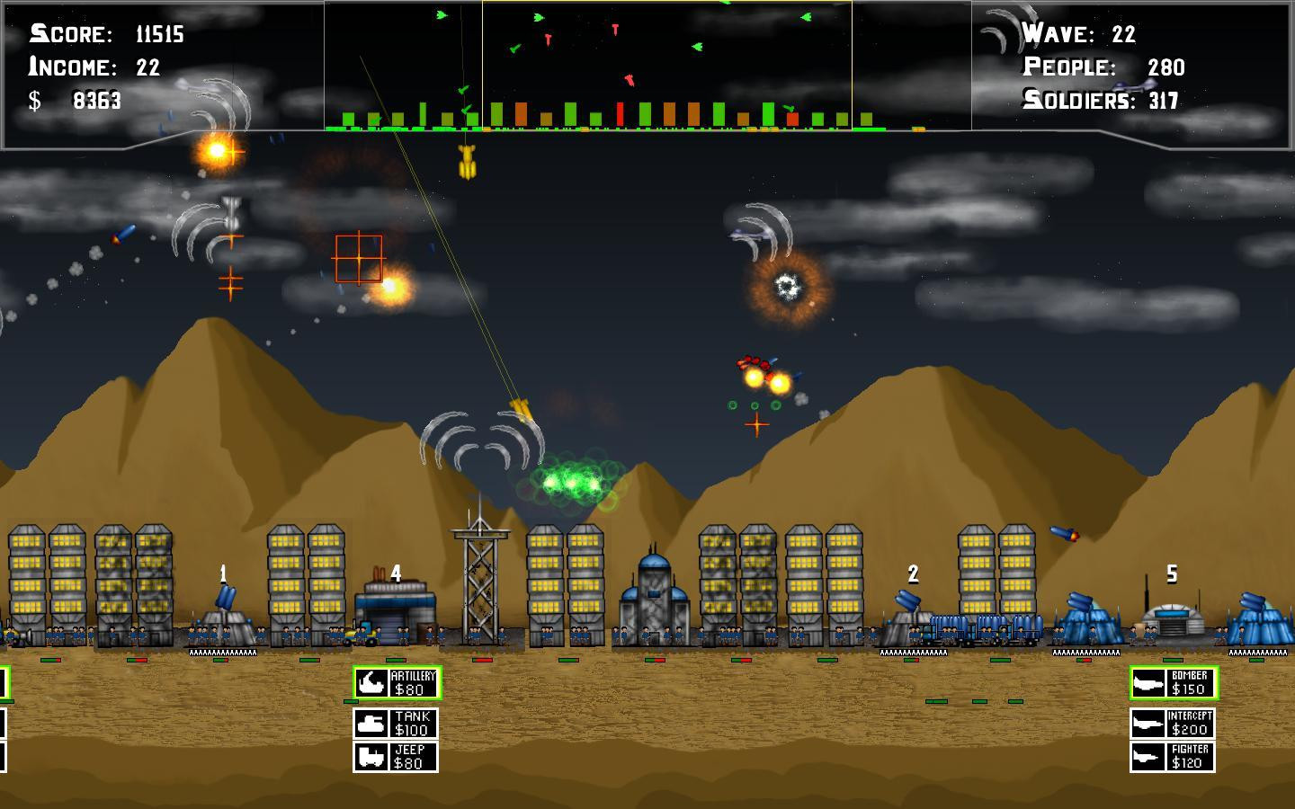 Missile City Defender 2D (itch) - кадр 3