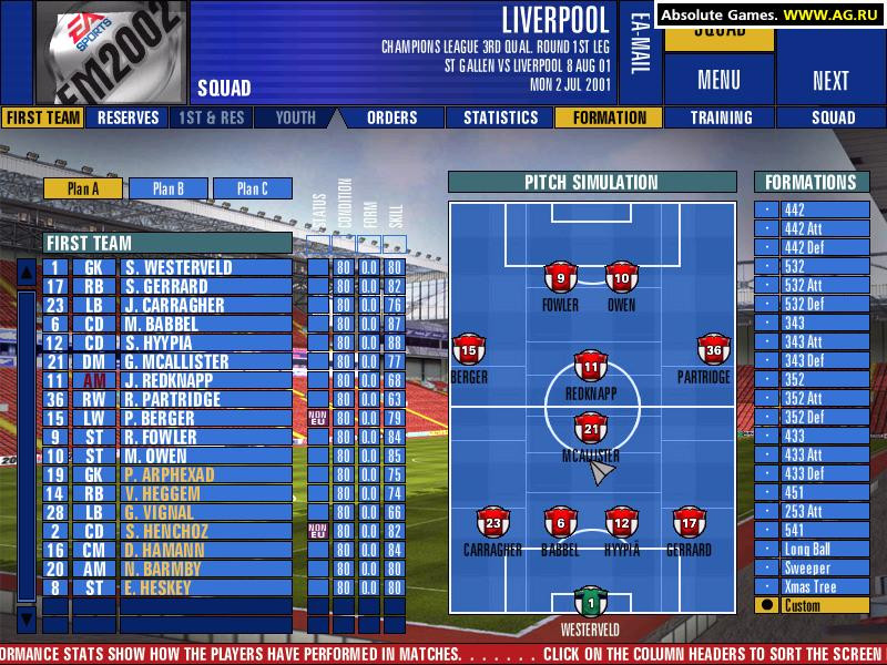 FA Premier League Football Manager 2002 - кадр 7