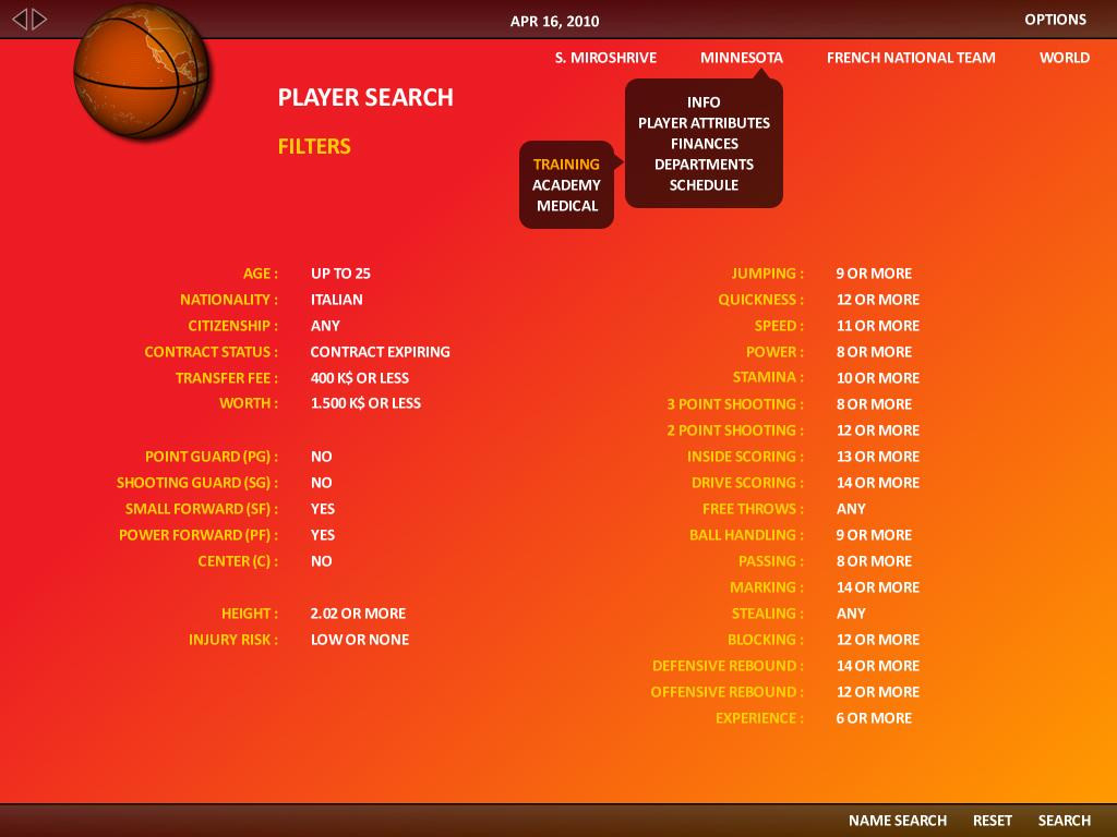 World Basketball Manager 2010 - кадр 10