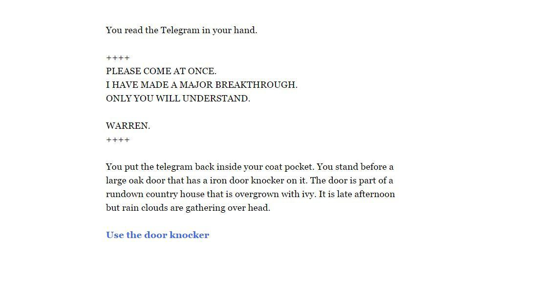 A Telegram from Warren (itch) - кадр 1