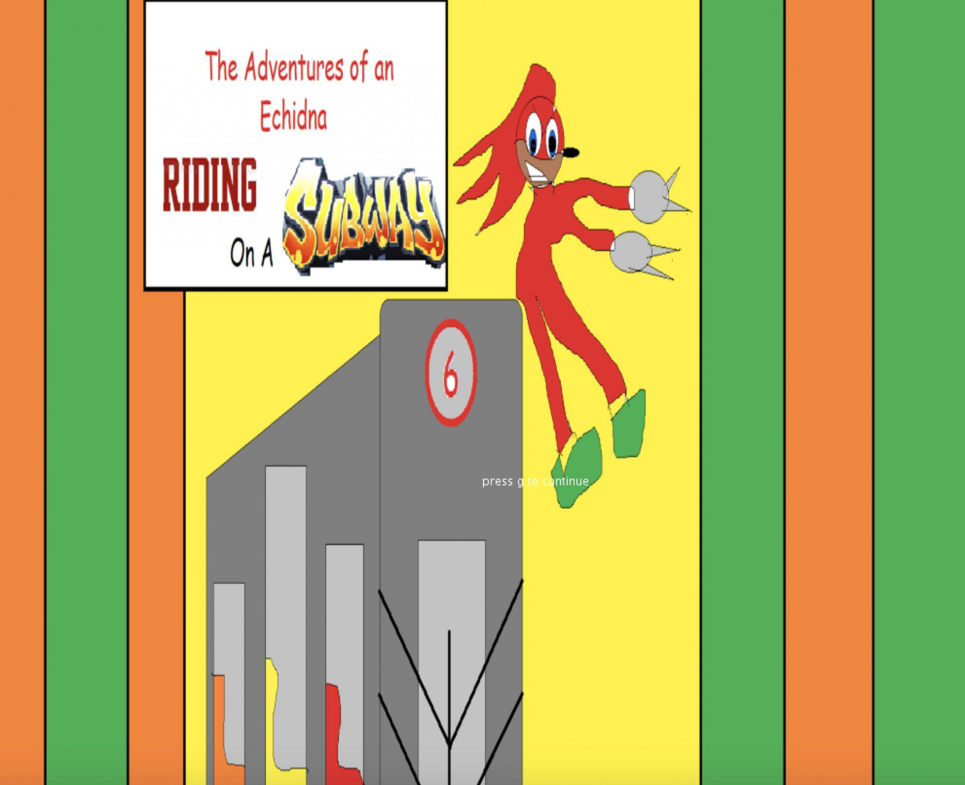 The Adventures of the Echidna Riding On a Subway. (itch) - кадр 1