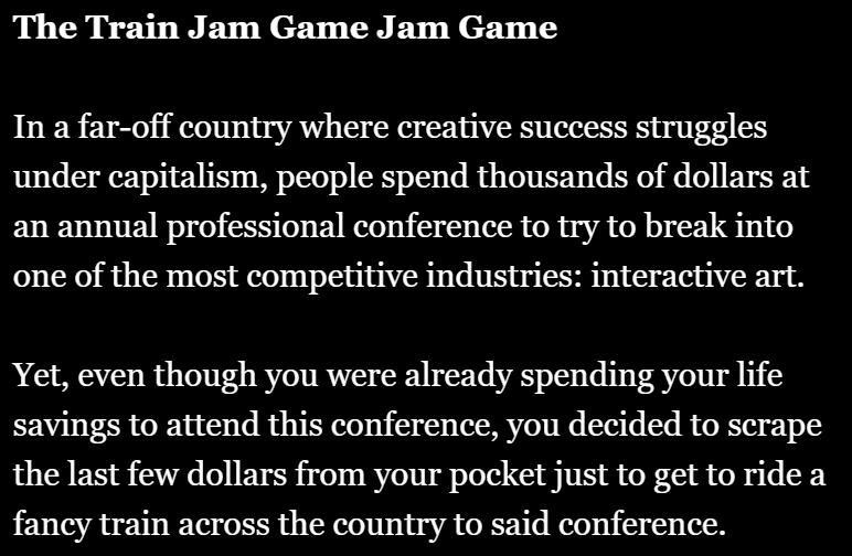 The Train Jam Game Jam Game (itch) - кадр 1