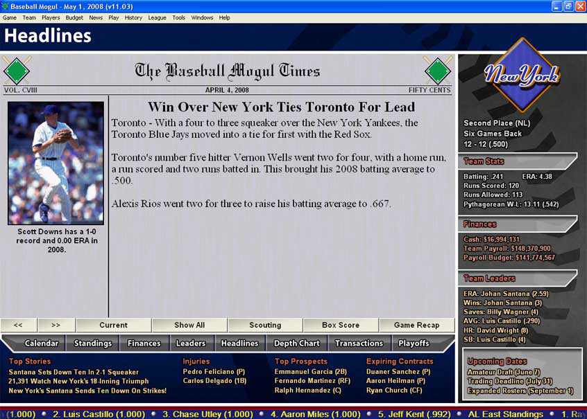 Baseball Mogul 2009 - кадр 4