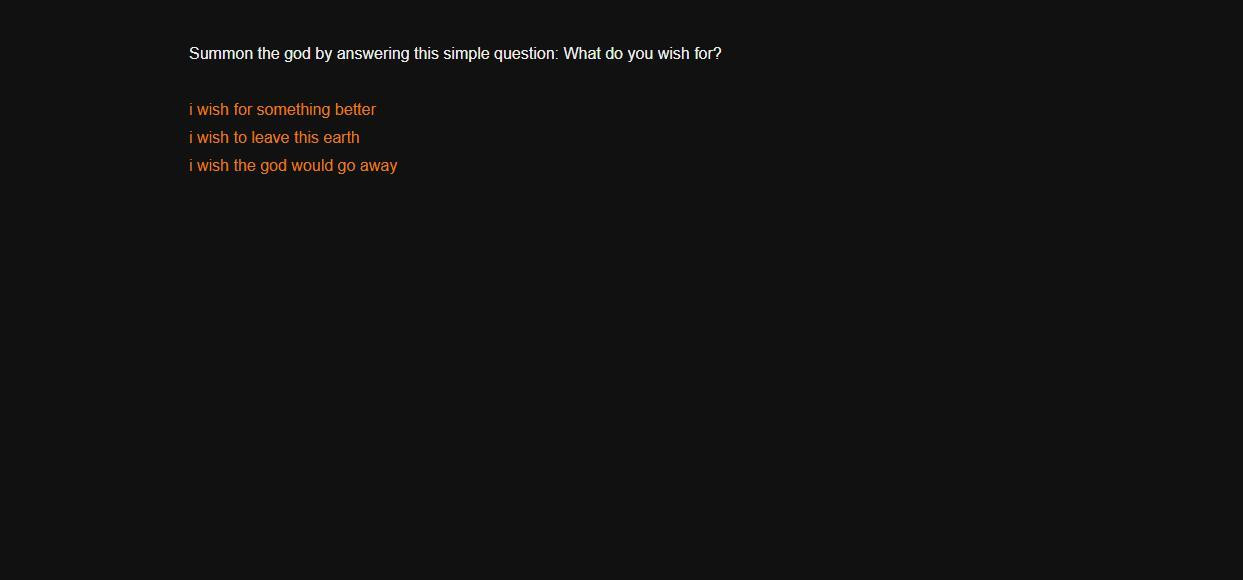 a conversation with a god (itch) - кадр 2