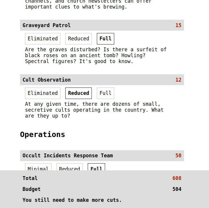 Occult Defence Agency Budgeting Simulator (itch) - кадр 2
