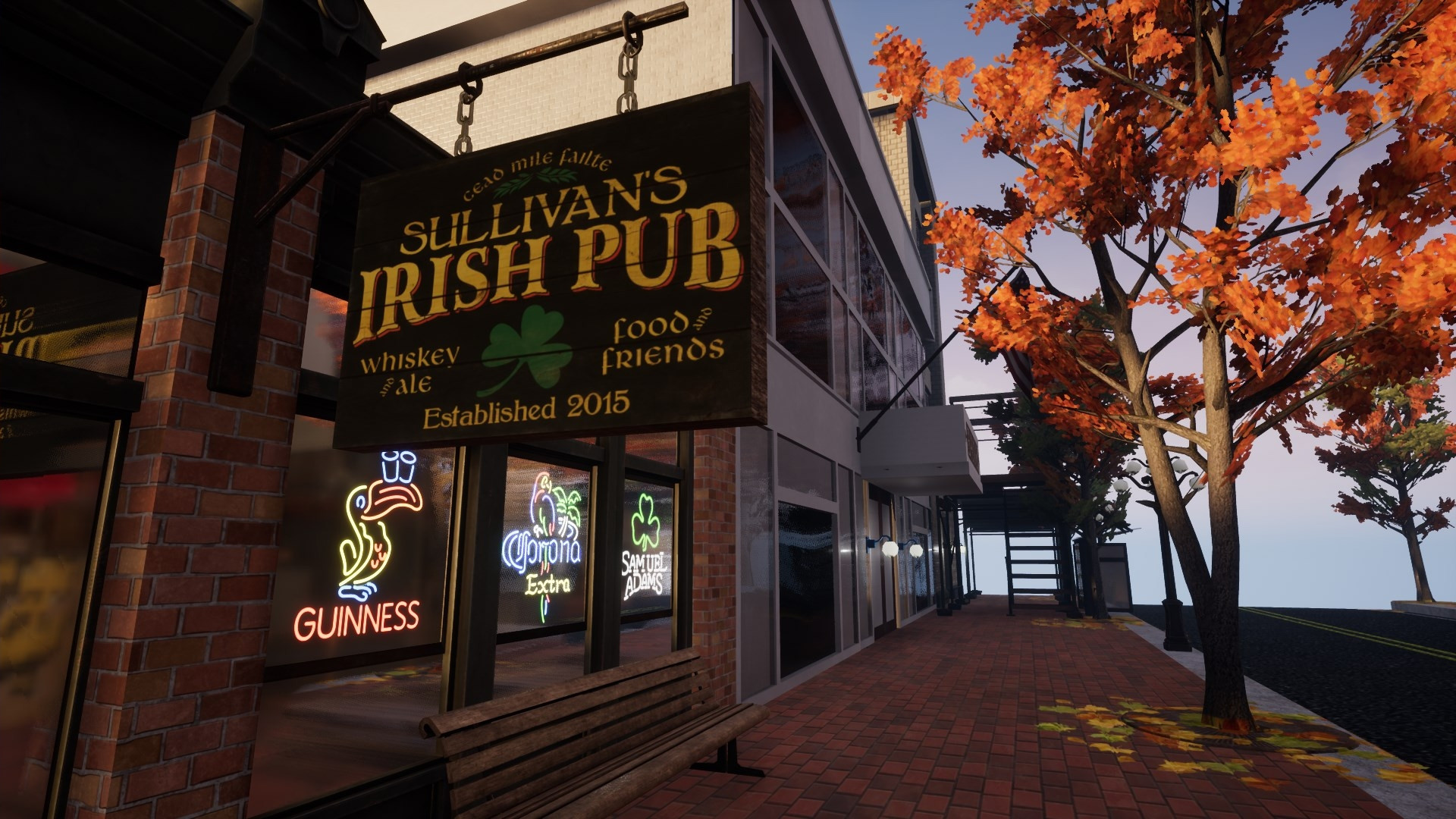 UE4 Virtual Diorama - Downtown in the Fall (itch) - кадр 1